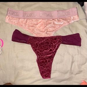 NWT PINK (brand) velvet thong